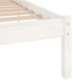 vidaXL Πλαίσιο Κρεβατιού Λευκό 140 x 200 εκ. από Μασίφ Ξύλο Πεύκου