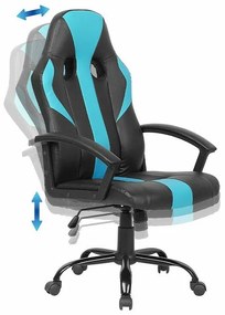 Καρέκλα gaming Berwyn 316, Μπλε, Μαύρο, 117x60x60cm, 15 kg, Με μπράτσα, Με ρόδες, Μηχανισμός καρέκλας: Κλίση | Epipla1.gr