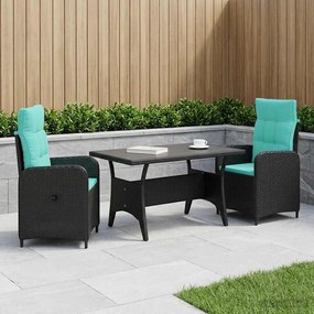 vidaXL Σετ Εξωτερικής Τραπέζης 3 pcs Μαύρο και Τυρκουάζ