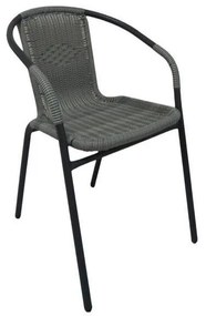 Πολυθρόνα ArteLibre Rattan Mercury Γκρι/Μαύρο 54x61x73cm-14450004