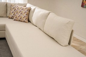 Corner Sofa-Bed Aly Arzilla Right - Cream Cream