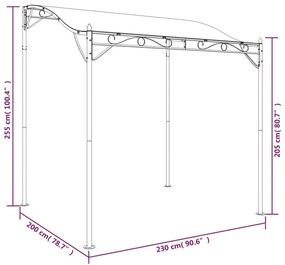 Τέντα Κρεμ 2 x 2,3 μ. 180 γρ./μ² από Ύφασμα και Ατσάλι - Κρεμ