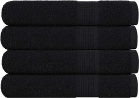vidaXL Πετσέτες FROGN 4 τεμ. Μαύρες 100x200 εκ. 360 γρ./μ²