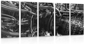 Κινητήρας στροβίλου με εικόνα 5 μερών σε μαύρο & άσπρο
