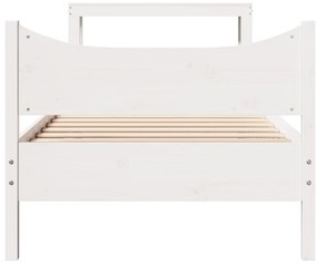vidaXL Πλαίσιο Κρεβατιού Κεφαλάρι Λευκό 75x190εκ. Μασίφ Πεύκο