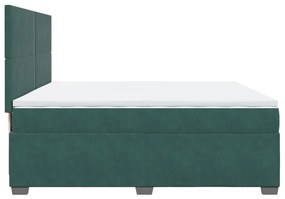 ΚΡΕΒΑΤΙ BOXSPRING ΜΕ ΣΤΡΩΜΑ ΣΚΟΥΡΟ ΠΡΑΣΙΝΟ 200X200ΕΚ. ΒΕΛΟΥΔΙΝΟ 3293299