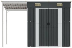 vidaXL Αποθήκη Κήπου Εκτεταμένη Οροφή Ανθρακί 277x110,5x181 εκ. Ατσάλι