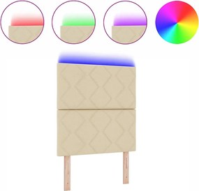 vidaXL Κεφαλάρι με κεφαλάρι Κρεμ 80 cm ύφασμα