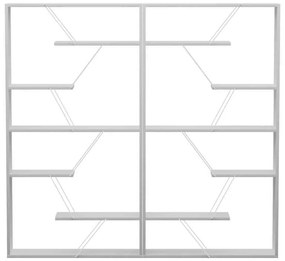 Βιβλιοθήκη Tars pakoworld γκρι-λευκό 168x24x157εκ