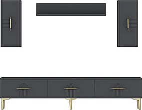 Stewehome Σετ μονάδας τηλεόρασης με ράφι 180x30x41 cm