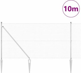 vidaXL Στύλος Περιφράξεων Ασημί 10 x 1,2 μ (12 x 12 χιλ. πλέγμα)
