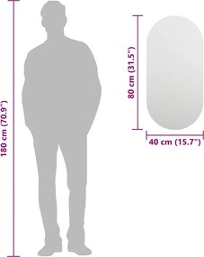 vidaXL Καθρέφτης 80 x 40 εκ. Γυάλινος