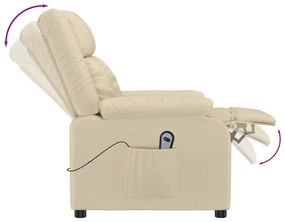 vidaXL Πολυθρόνα με Ανύψωση Κρεμ Υφασμάτινη