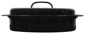 Γάστρα Εμαγιέ 01-9045 Με Σχάρα 37X26Cm Μέταλλο Black Estia Aluminium