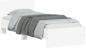 vidaXL Πλαίσιο Κρεβατιού με Κεφαλάρι Λευκό 75x190 εκ. Επεξ. Ξύλο