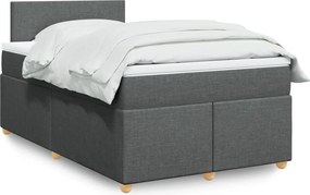 vidaXL Κρεβάτι Boxspring με Στρώμα Σκούρο Γκρι 120x200 εκ. Υφασμάτινο
