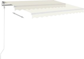 vidaXL Ηλεκτρική τέντα με LED και αισθητήρα 3 x 2,5 m Κρεμ