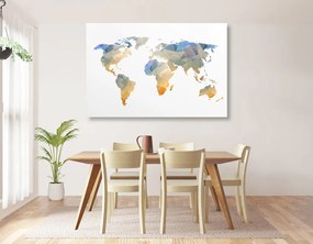 Εικόνα στον πολυγωνικό παγκόσμιο χάρτη από φελλό - 90x60  wooden