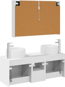 vidaXL Σετ Ντουλαπιών Μπάνιου 4 pcs Λευκό Επεξεργασμένο Ξύλο