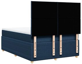 vidaXL Κρεβάτι Boxspring με Στρώμα Μπλε 160x200 εκ. Υφασμάτινο