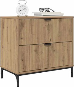 vidaXL Κομοδίνο artisan δρυς 63.5 x 36 x 61 εκ Επεξεργασμένο ξύλο