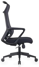 BF2990  Πολυθρόνα Γραφείου Διευθυντή, Mesh Μαύρο, Ύφασμα Μαύρο