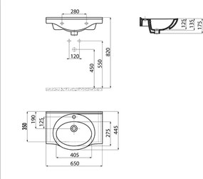 Creavit ET165 - Νιπτήρας Επίπλου / Κρεμαστός 65x44.5