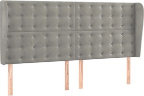 vidaXL Κρεβάτι Boxspring με Στρώμα &amp; LED Αν.Γκρι 160x200 εκ. Βελούδινο