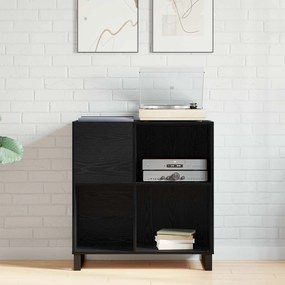 vidaXL Ντουλάπι δίσκων βινυλίου με ράφι Μαύρη Οξυά 85 x 38 x 89 εκ.