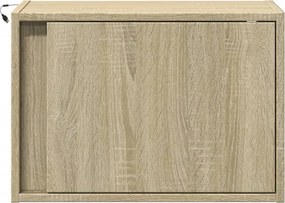 vidaXL Κομοδίνο Επιτοίχιο με Φώτα LED Sonoma Δρυς