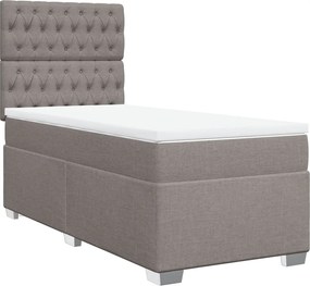 vidaXL Κρεβάτι Boxspring με Στρώμα Taupe 80x200 εκ. Υφασμάτινο