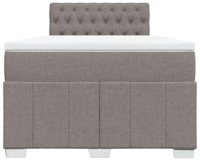 Κρεβάτι Boxspring με Στρώμα Taupe 120x190 εκ. Υφασμάτινο - Μπεζ-Γκρι