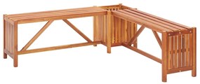 vidaXL Παγκάκι Γωνιακό Κήπου με Γλάστρα 117x117x40 εκ. Ξύλο Ακακίας
