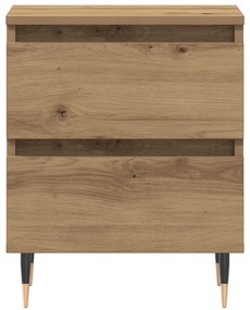 vidaXL Κομοδίνα 2 τμχ Καρυδιά 40x35x50 εκ. Επεξεργασμένο ξύλο
