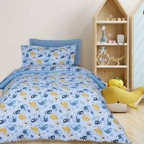 Σεντόνια Παιδικά 4935 (Σετ 3τμχ) Blue Das Home Μονό 170x260cm 100% Βαμβάκι