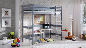 Κουκέτα SAMIO, για στρώμα 90x200, γκρί 207x199x97cm-BOG1274