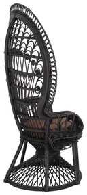 ΠΟΛΥΘΡΟΝΑ ROYAL PEACOCK HM9342.03 RATTAN ΜΑΥΡΟ-ΜΑΞΙΛΑΡΙ ΚΑΦΕ 114x72x150Yεκ.