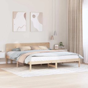 vidaXL Κρεβάτι με Κεφαλάρι 180x200 εκ. Μασίφ Ξύλο Πεύκου
