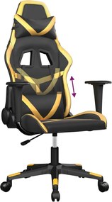 vidaXL Καρέκλα Gaming Μαύρο/Χρυσό από Συνθετικό Δέρμα