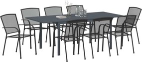 vidaXL Σέτ φαγητού για κήπο 9 pcs Ανθρακί Ατσάλι