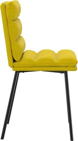 vidaXL Καρέκλες Τραπεζαρίας 6 τεμ. Κίτρινες Βελούδινες