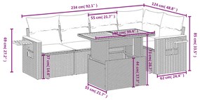 vidaXL Σετ Καναπέ Κήπου 6 τεμ. Μπεζ Συνθετικό Ρατάν με Μαξιλάρια