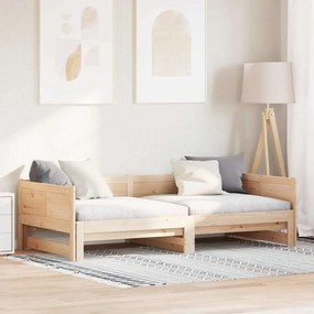 vidaXL Pull-out Κρεβάτι Ημέρας 90x200 εκ Μασίφ Ξύλο Πεύκο