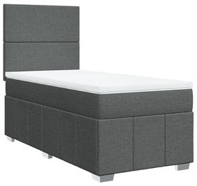 ΚΡΕΒΑΤΙ BOXSPRING ΜΕ ΣΤΡΩΜΑ ΣΚΟΥΡΟ ΓΚΡΙ 90X200 ΕΚ. ΥΦΑΣΜΑΤΙΝΟ 3293845