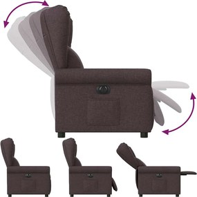 vidaXL Πολυθρόνα Ανακλινόμενη Ηλεκτρική Σκούρο Καφέ Υφασμάτινη
