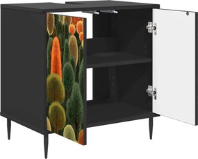 vidaXL Ντουλάπι Μπάνιου ZAANDAM Μαύρη Δρυς 60 x 40 x 61 εκ