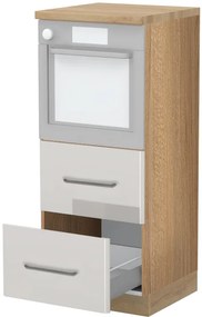 Επιδαπέδιο ντουλάπι φούρνου ψηλό Modena K14-60-2MB-Καρυδί - Γκρι ανοιχτό - 60.00Χ60.00Χ148.00cm