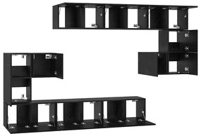 vidaXL Σετ επίπλου τηλεόρασης 10 pcs Μαύρη δρυς 60 x 30 x 30 cm