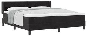 vidaXL κρεβάτι Box Spring με στρώμα  Μαύρο 180x200 εκ Βελούδο