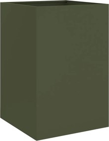 vidaXL Ζαρντινιέρα Λαδί 52x48x75 εκ. από Χάλυβα